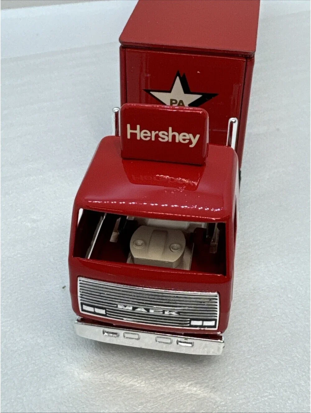 Hershey Boop 1987 Red Truck National Fall Meet W/Plaque AACA & 2 Wooden Nickels